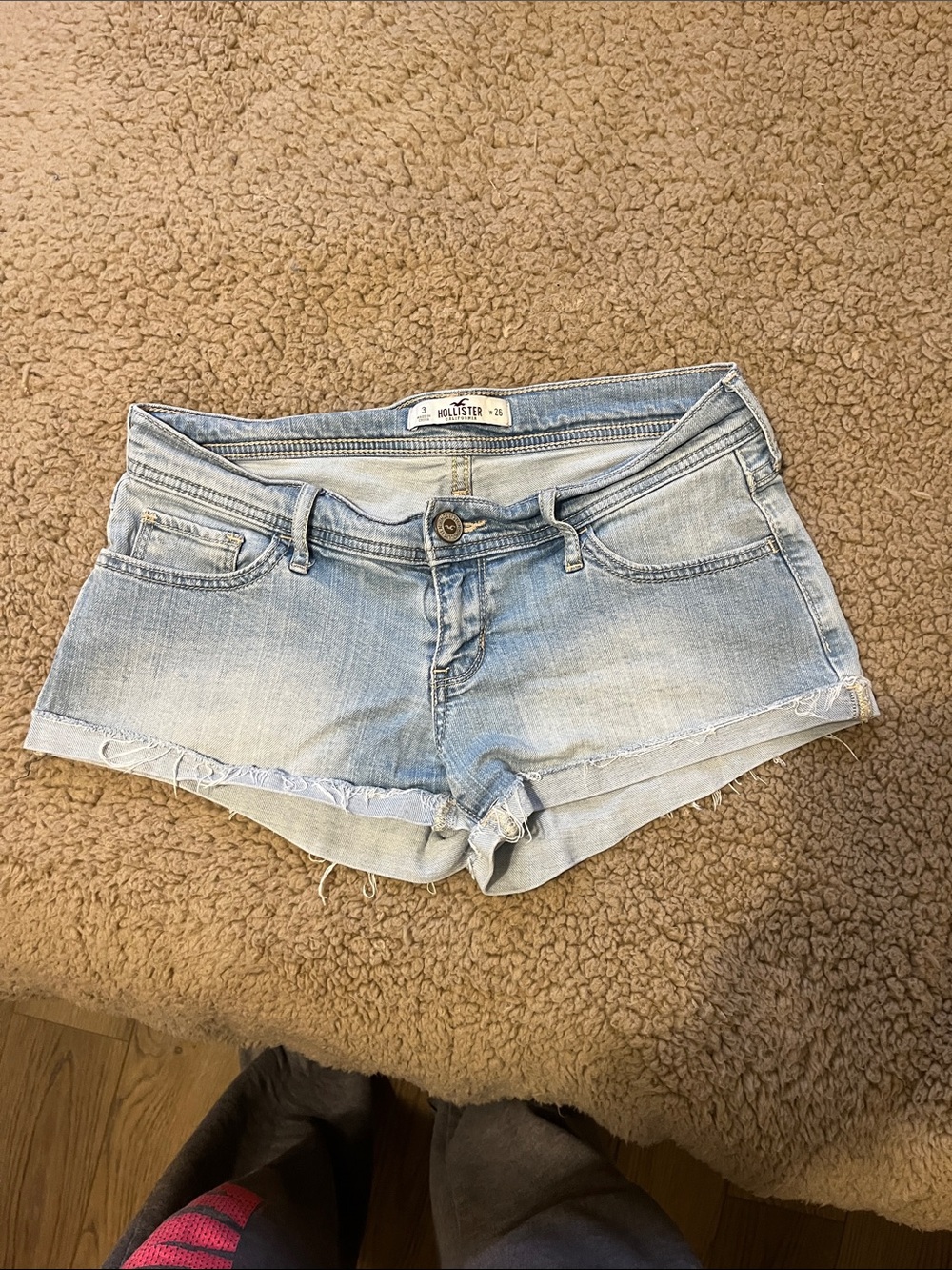 Hollister Faded Light Blue Denim Cutoff Shorts